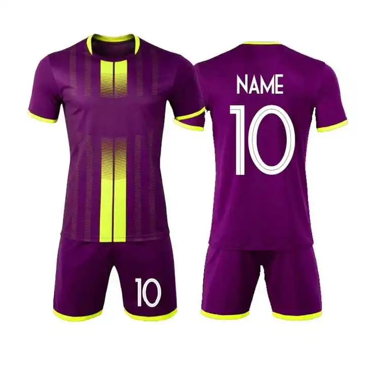 Men wear 100% polyester soccer uniform with free logo and team name soccer set