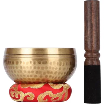 Zen Bowl Tibetan Singing Bowl Set-Meditation Sound Bowl for Yoga Mindfulness Chakra Healing Self-Regulation Handcrafted