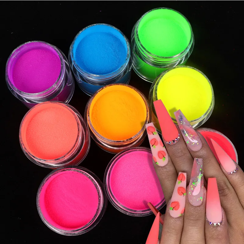 10ml Bottle Fluorescent Neon Nail Acrylic Dip Powder Pigment For Manicure  Tip Nail Art Decoration Carving Crystal Extend Builder - Buy Neon Pigment  Powder,Acrylic Powder,Dip Powder Product on 