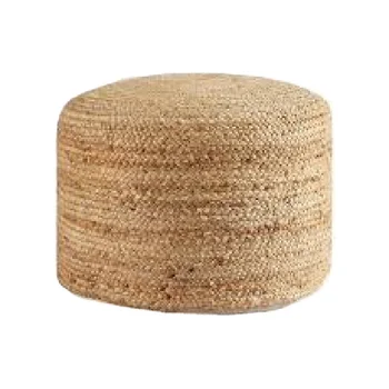 Best Quality Hand Made Round Shape Hand Woven Jute Soft Poufs Ready To