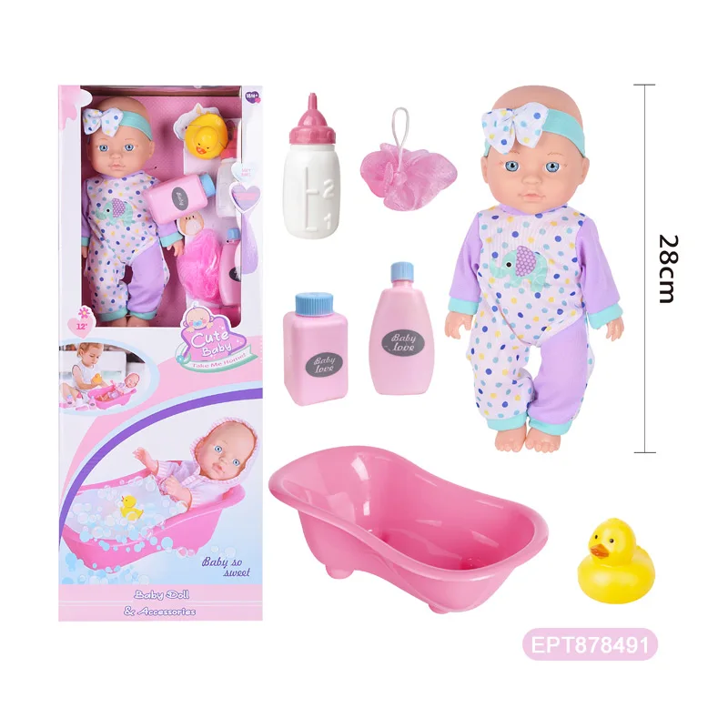 EPT New Children pretend play kids doll toys 12 Inch pee doll toys lovely newborn baby shower play set baby doll toys