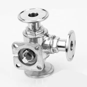 Sanitary Grade 304/316L Tri-clamp Chuck Tee, Stainless Steel, High-Platform, T-Type Ball Valve, OEM/ODM