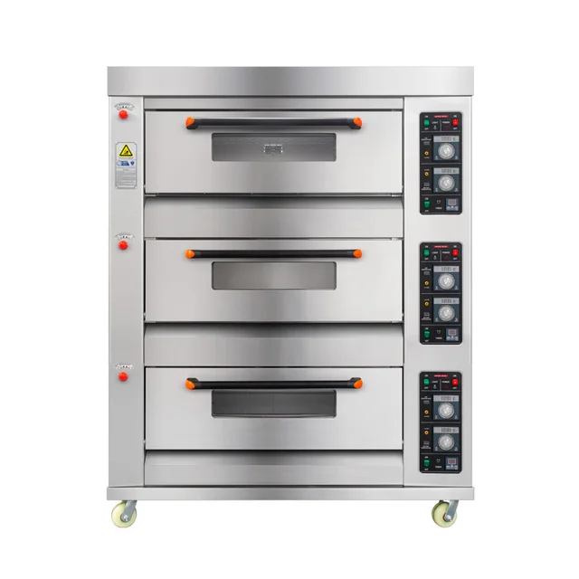 HLY-306F Fast Delivery 3-Deck 6-Tray Bakery Machine Gas Baking Deck Oven For Bread