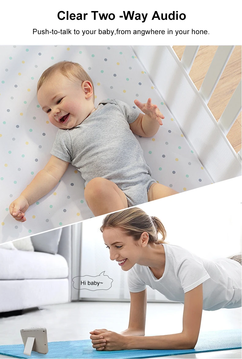 4.3Two-Way Audio and Video in HD Remote View Smartphone Application1080P WiFiBaby Monitor and Display