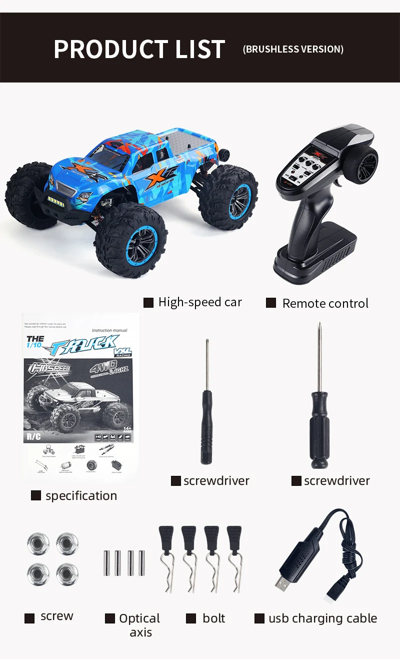 RTR Rugged RC Truck 1:12 Scale 35km/h High-Speed Car with Metal Frame & 2.4Ghz Remote Off-Road Adventure Gift for Teens & Adults