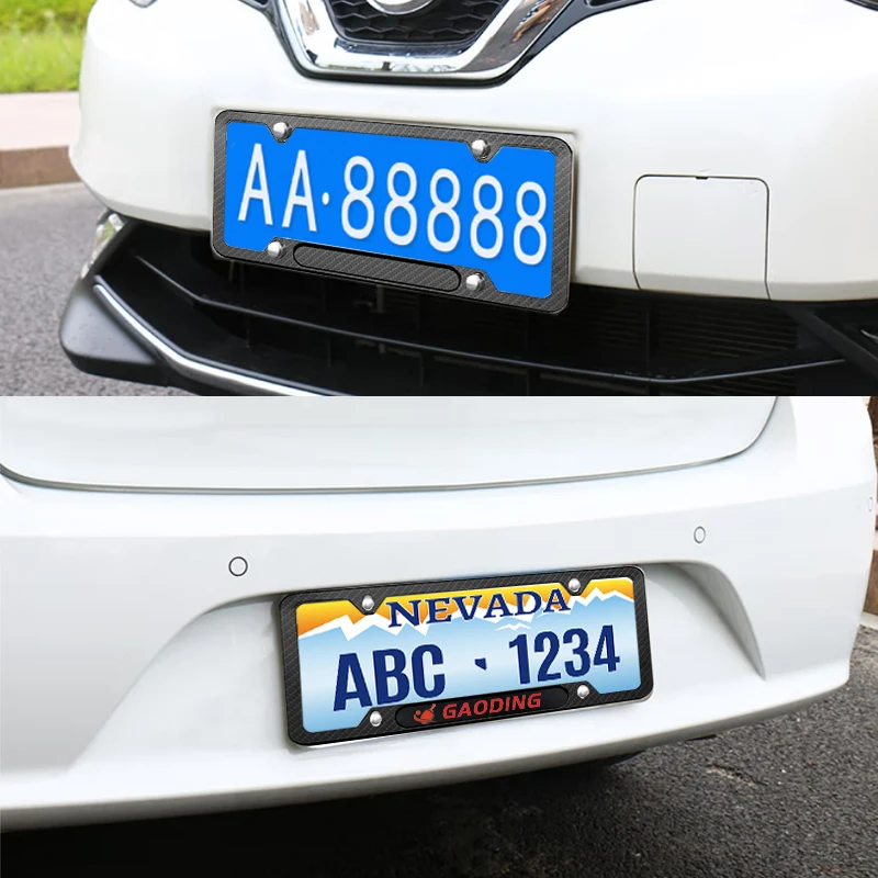 Custom logo Carbon Fiber Surface Number Plate Holder License Plate Frame manufacture