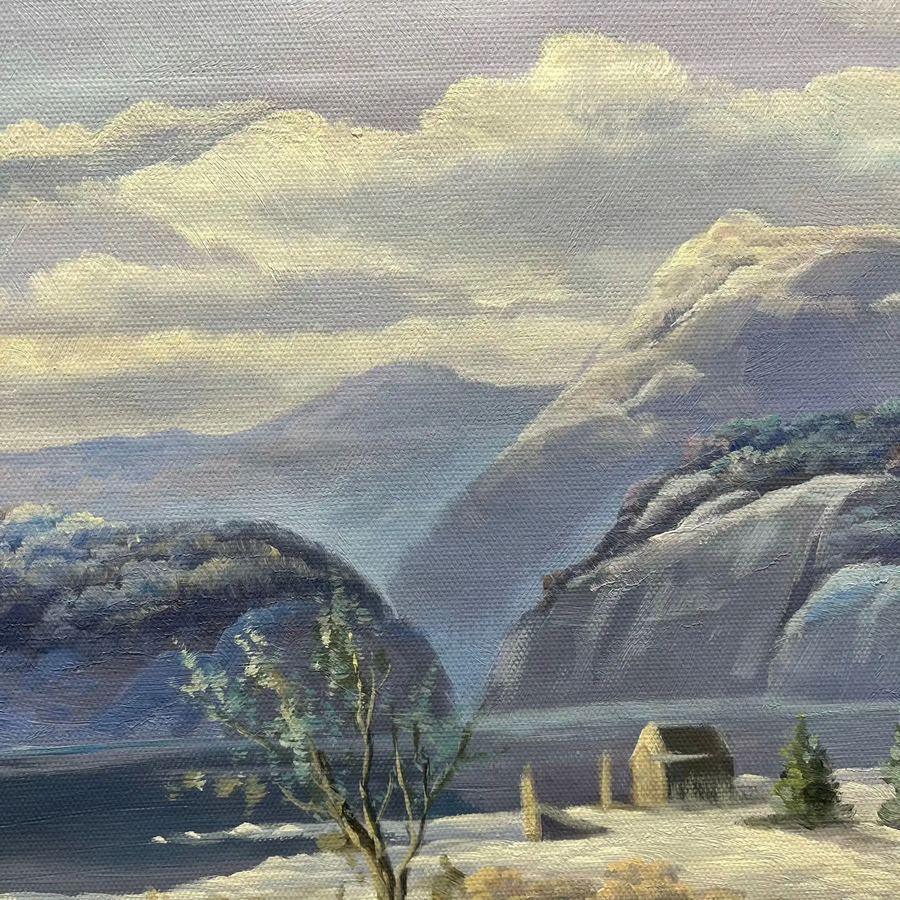 23.5x35.5 Inch Handmade Oil Painting Fine Art 100% Hand-Painted Snow River Classical Landscape for Living Room Decoration Canvas A6607b8050a5742c1af5ad6453cd2516cb