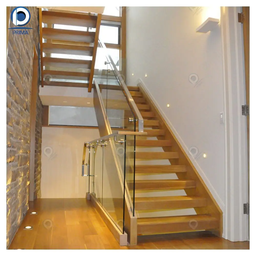 Prima Custom Modern Wooden Staircase Floating Straight Stairs