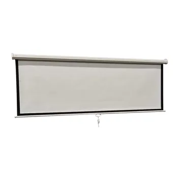 Manual Pull Down Projection Screen With Matte White Wall Mounted