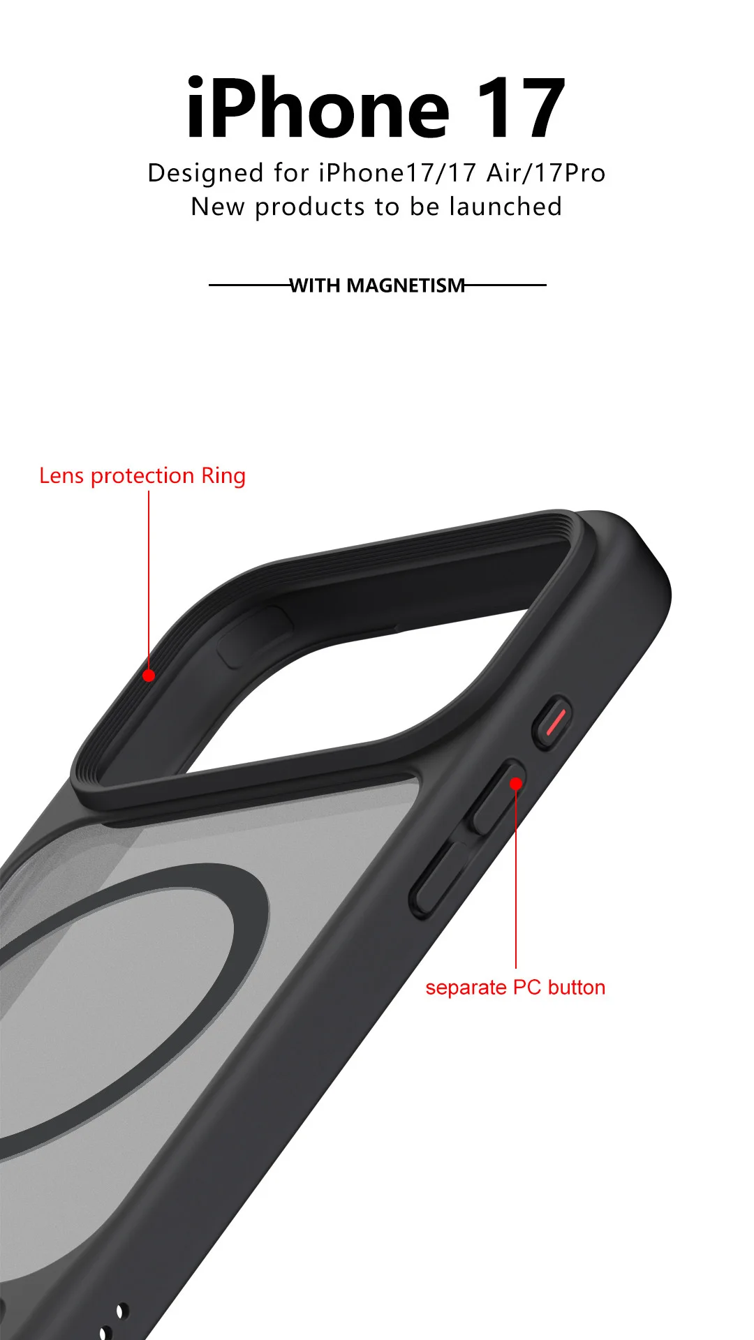 product trapezoidal stand magnetic soft touch finish phone case for iphone 17 16 series-3