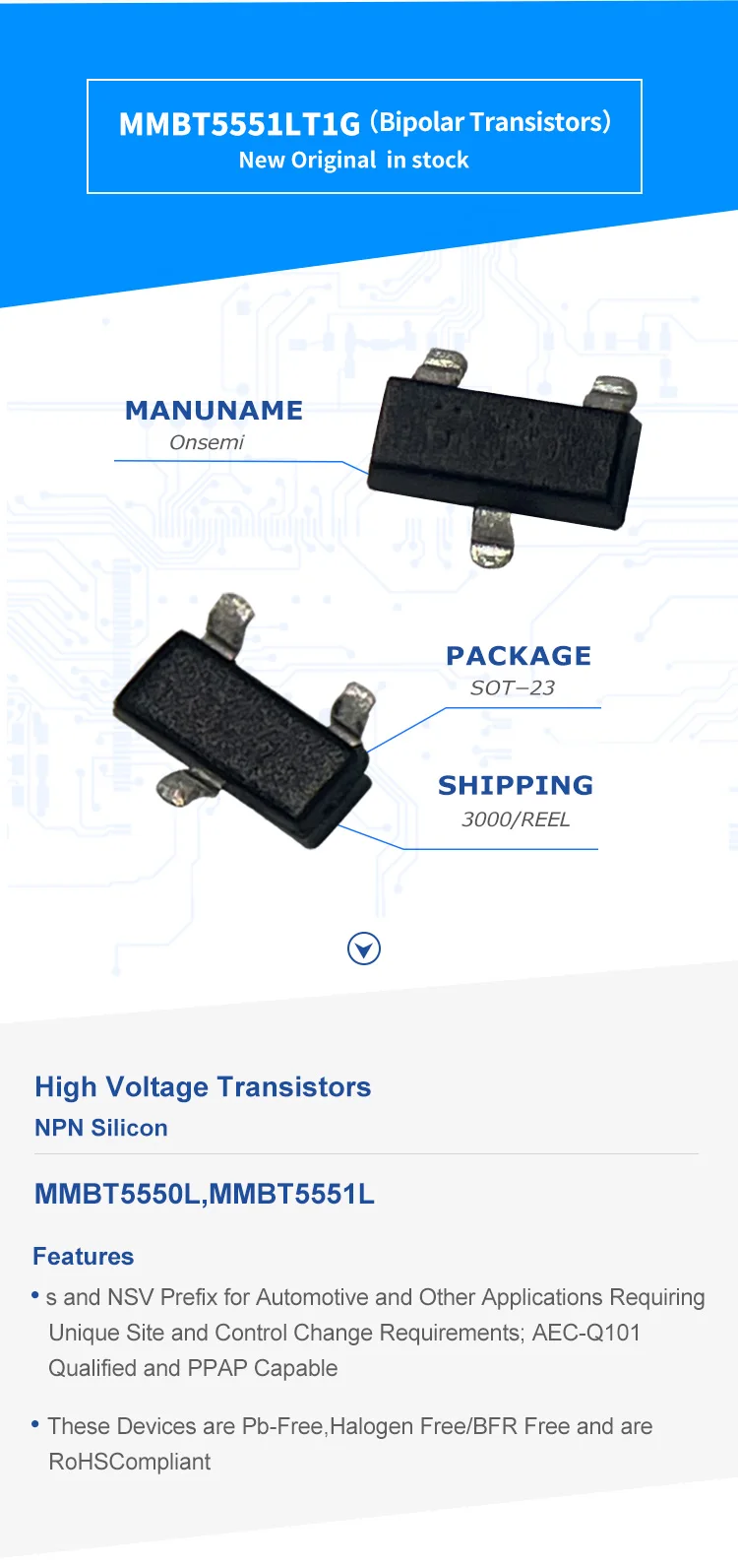 Mmbt Lt G Smd Electronic Components Bipolar Transistors V Ma