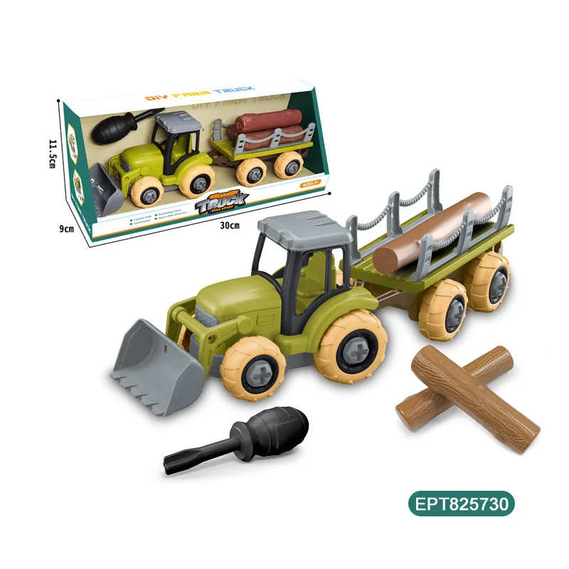 EPT New arrival DIY truck toys car farm truck assemble toys for kids truck slide self-assembling farmer car