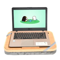 Portable Lap Desk For Laptop And Ipad, Bamboo Lap Desk Wrist Rest Cushioned,Computer Table Adjustable Laptop Desk