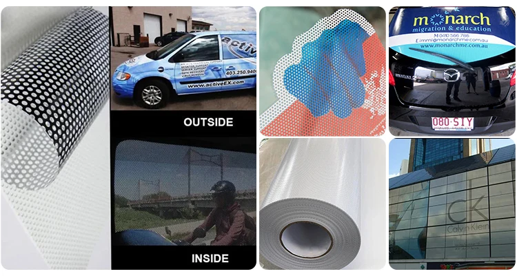 Mesh One Way Vision Perforated Pvc Sticker Film Privacy Window Film For