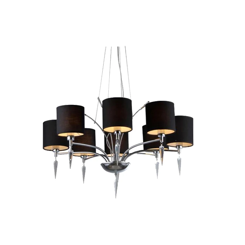 black fabric chandelier