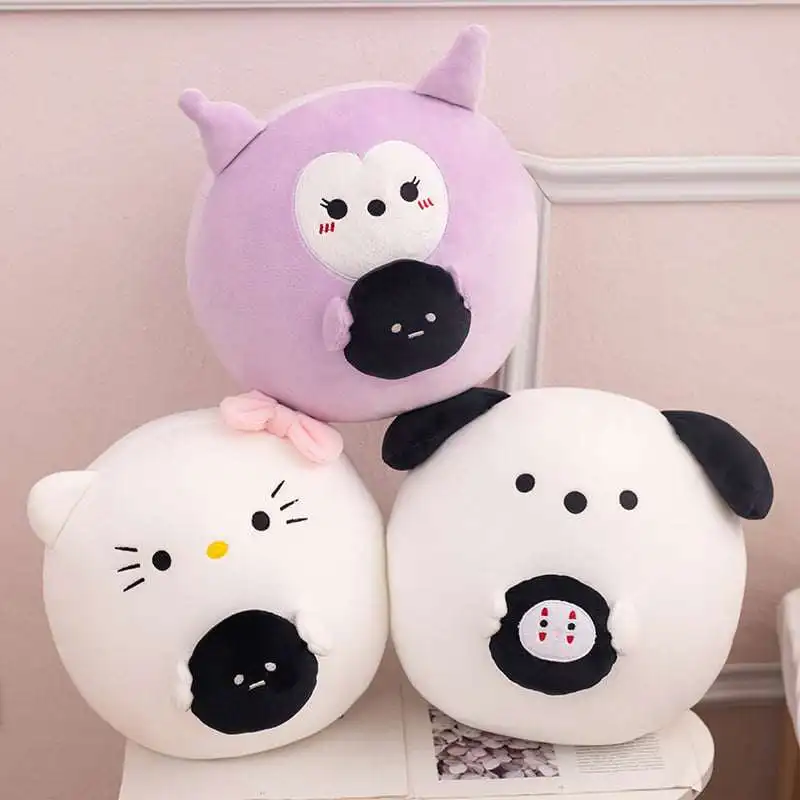 New Arrival Melody Kuromi Cartoon Stuffed Plush Toy Action Figure Sanrio Kuromi Animal Pillow For  Home Decoration