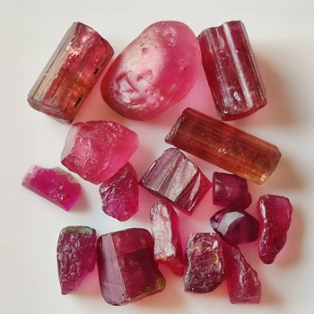 Pink Tourmaline Rough Gemstone Lot Slightly to Moderately Included Rubellite Tourmaline