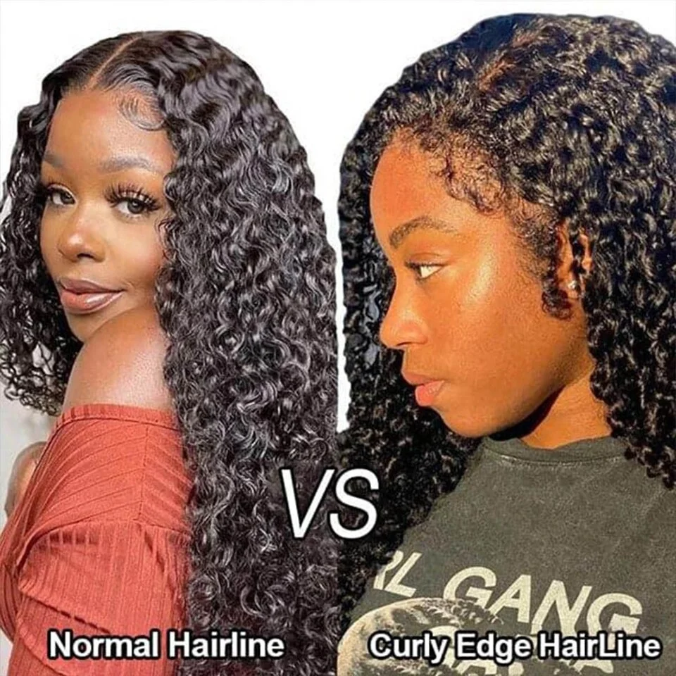 Curly Baby Hair Wig 4C Edges Natural Hairline Lace Front Wigs Kinky Curly Human Hair Glueless Pre Plucked 13x4 Lace Frontal Wig