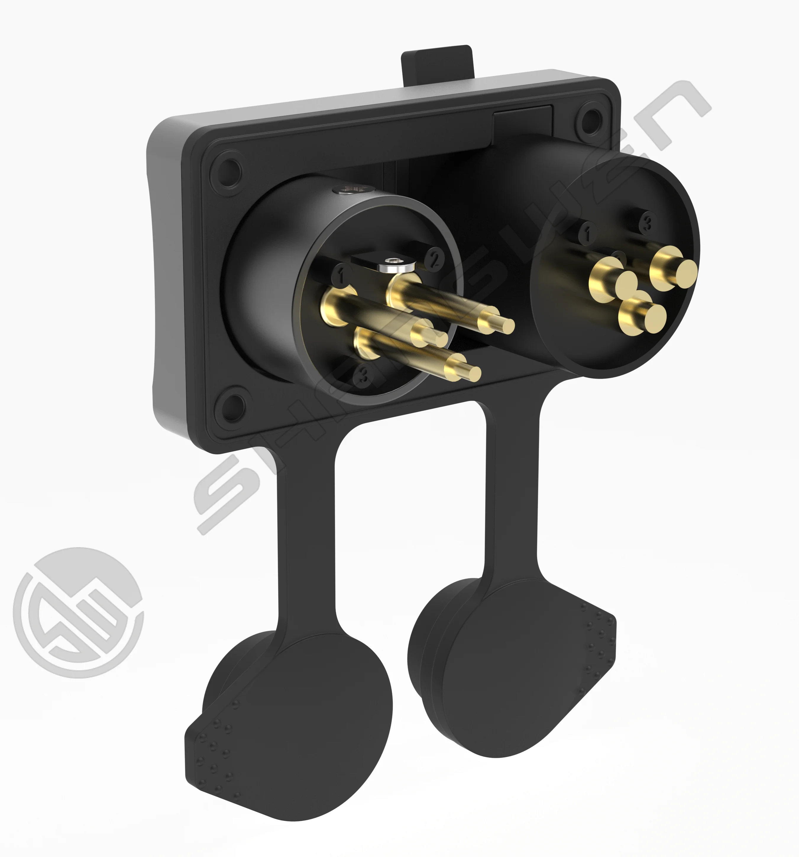 Outdoor 2-XLR 3-Pin Female Metal AV XLR 3 Pole Male Socket Connector 3 Pin Panel Mount XLR Socket Outdoor AV Equipment IP65