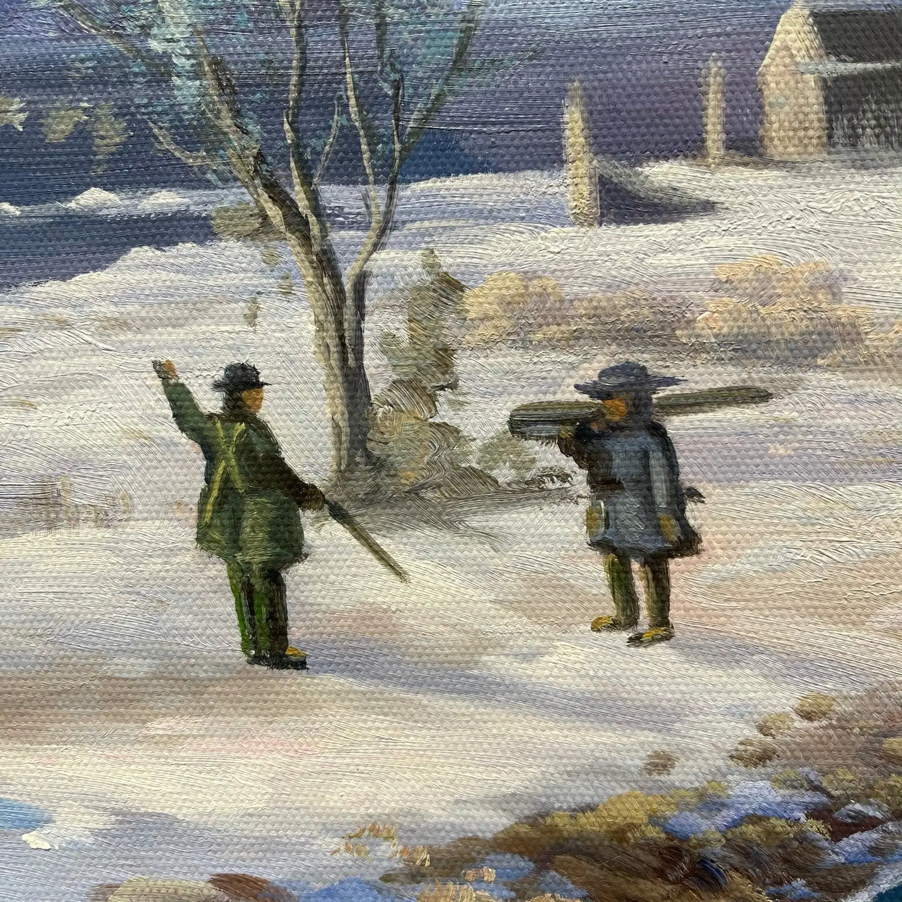 23.5x35.5 Inch Handmade Oil Painting Fine Art 100% Hand-Painted Snow River Classical Landscape for Living Room Decoration Canvas A742c21702111475eb4ed62c9d240372fK