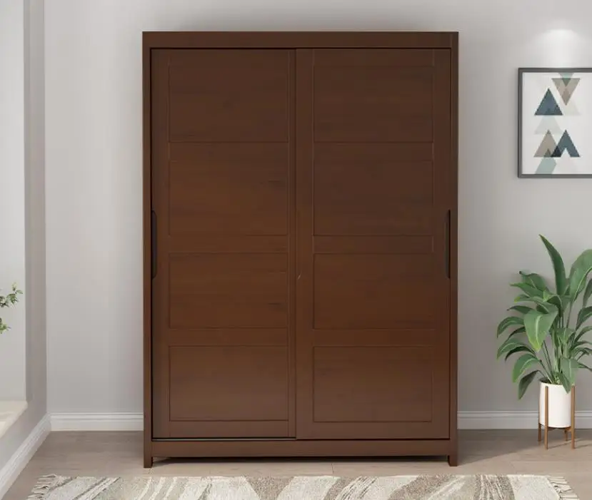 Northern Europe solid wood sliding door WARDROBE modern contracted log style bedroom door with two color