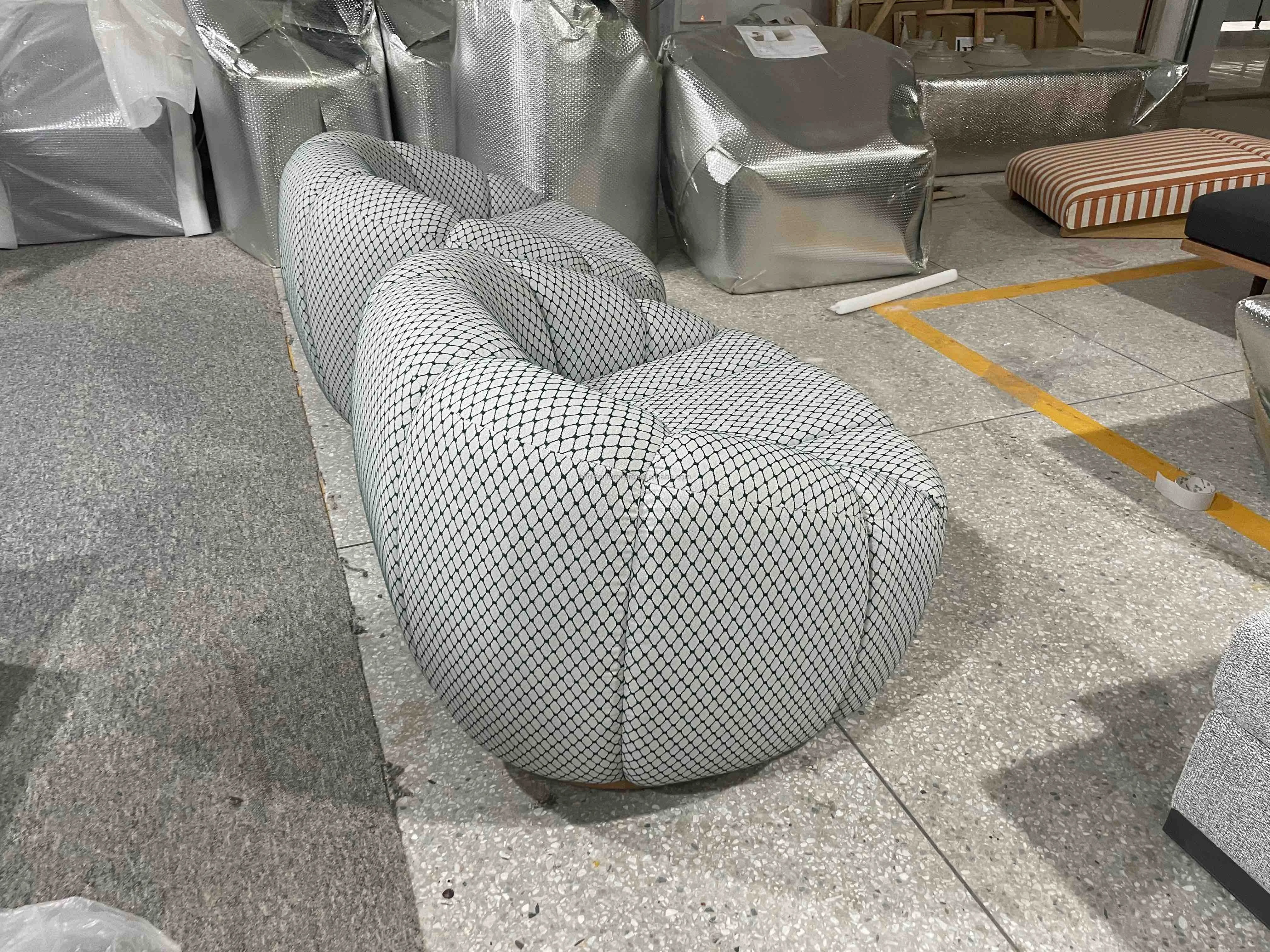 豪华沙发客厅花园休闲椅沙发柚木露台金属圆形底座休闲沙发椅