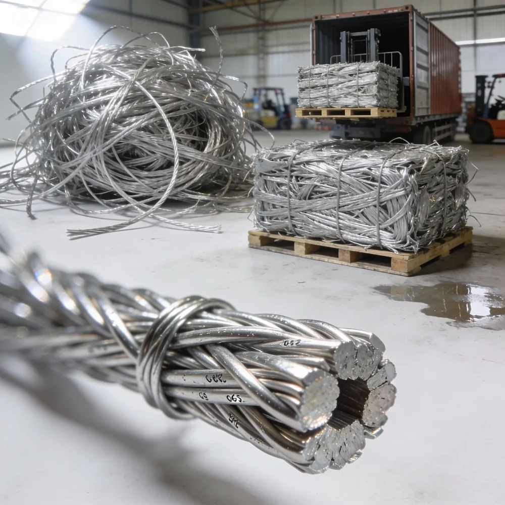 6063 Bright Aluminum Wire Scrap Clean Compressed Bales Low Impurity Metal for Smelting Factories