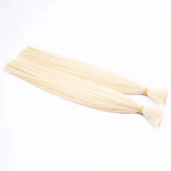 Wholesale 100% Human Braiding Hair Bulk Machine Made Remy Straight Vietnamese Hair Bulk long length 100g Natural 613 Blonde Hair