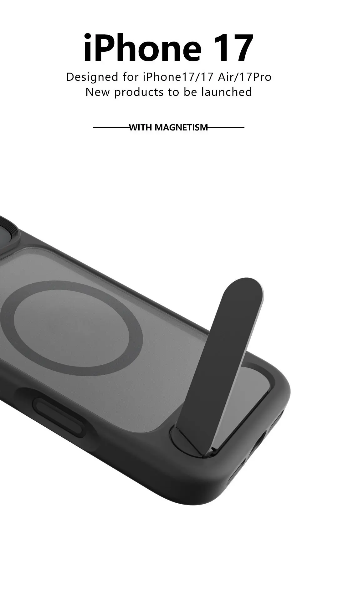 product trapezoidal stand magnetic soft touch finish phone case for iphone 17 16 series-5