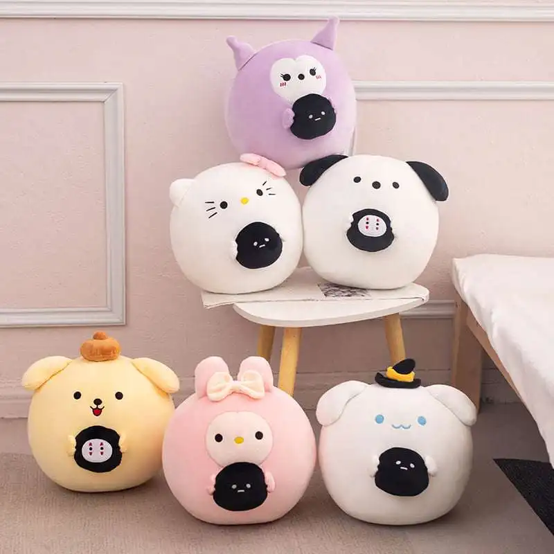 New Arrival Melody Kuromi Cartoon Stuffed Plush Toy Action Figure Sanrio Kuromi Animal Pillow For  Home Decoration