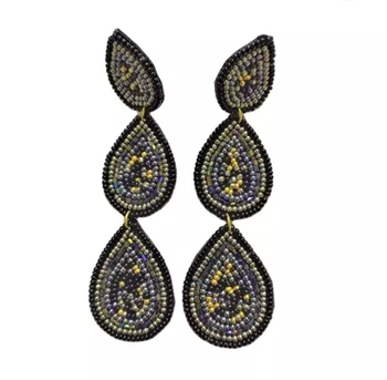 jewelry beaded teardrop earrings black
