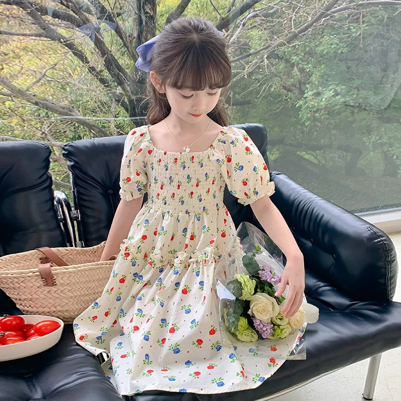 Baby. Girl Dress Clothes Floral Print Baby Summer Dress Toddler Girl Sleeveless 100% Cotton Flower Casual Dresses