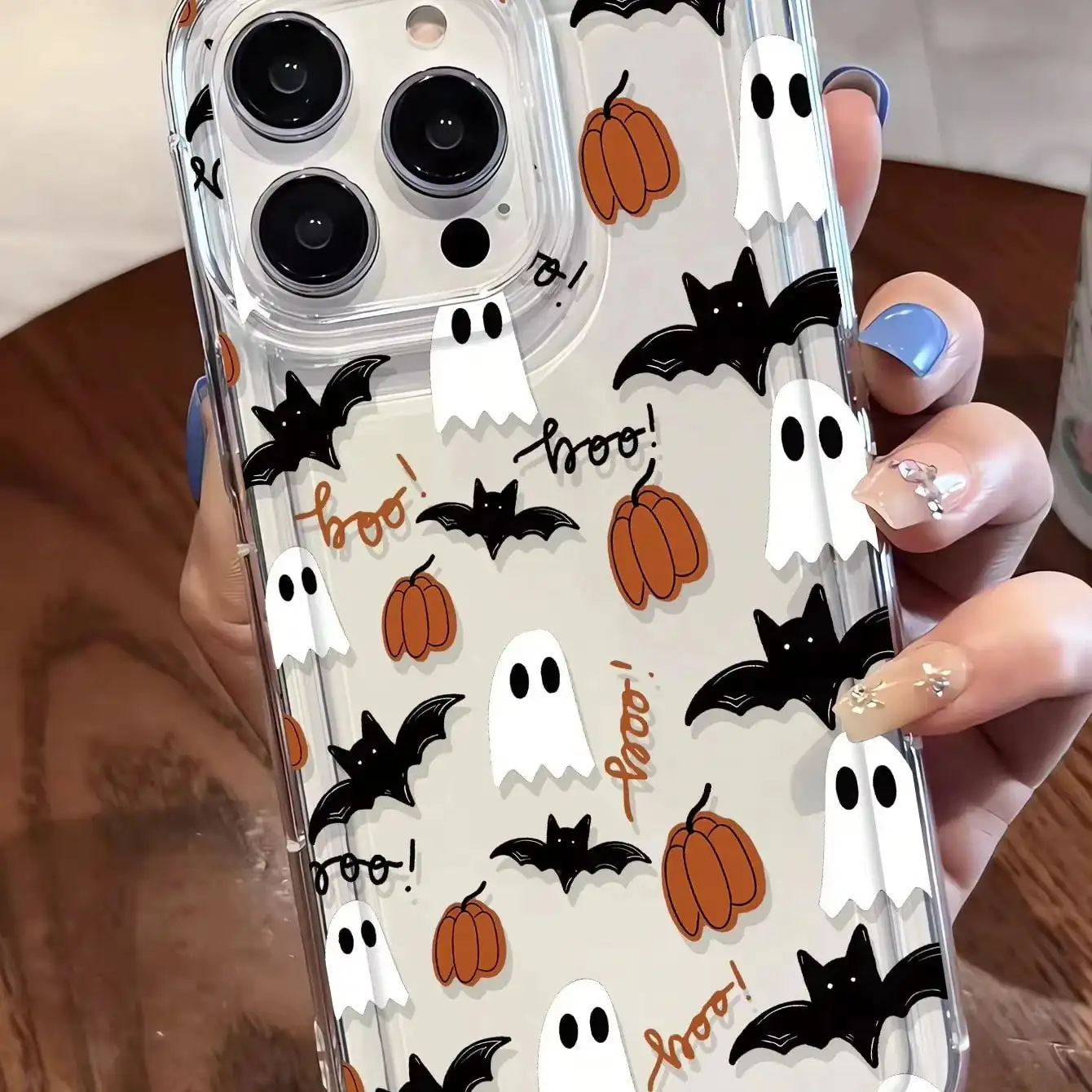 Customizable Halloween Bat Mobile Phone Case for iPhone 16 Air Pro Max 14 7 Plus Transparent TPU Coque Back Cover Popular A82f53f0179bd4f999da44b447e6d7043Y