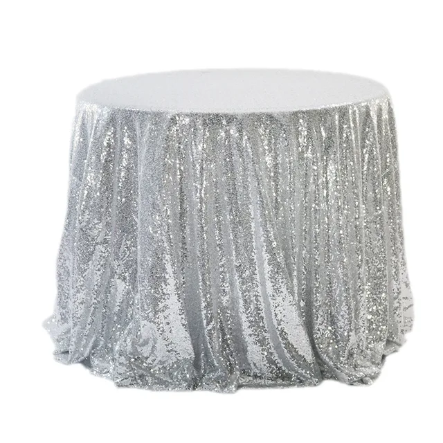 Nordic American-Style INS Solid White Fabric Sequin Tablecloth Hotel Wedding Banquet Decoration Modern Printed Nonwoven