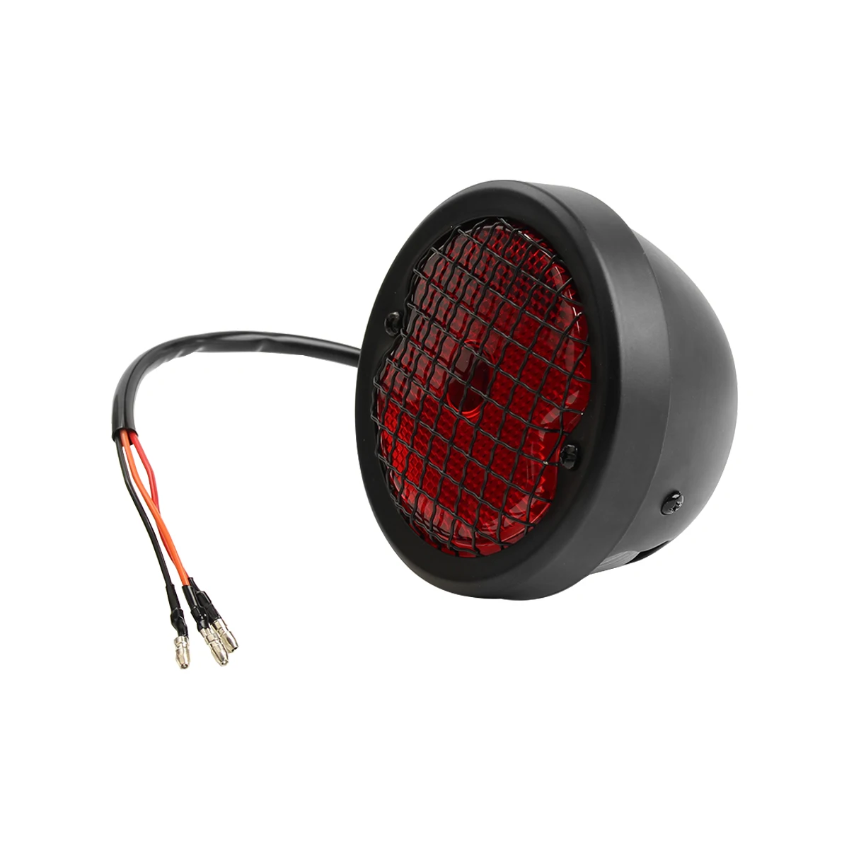 Vintage Mesh Motorcycle Tail Light with Red Lenses and Durable Construction for Harley Chopper Bobber Cafe Racer