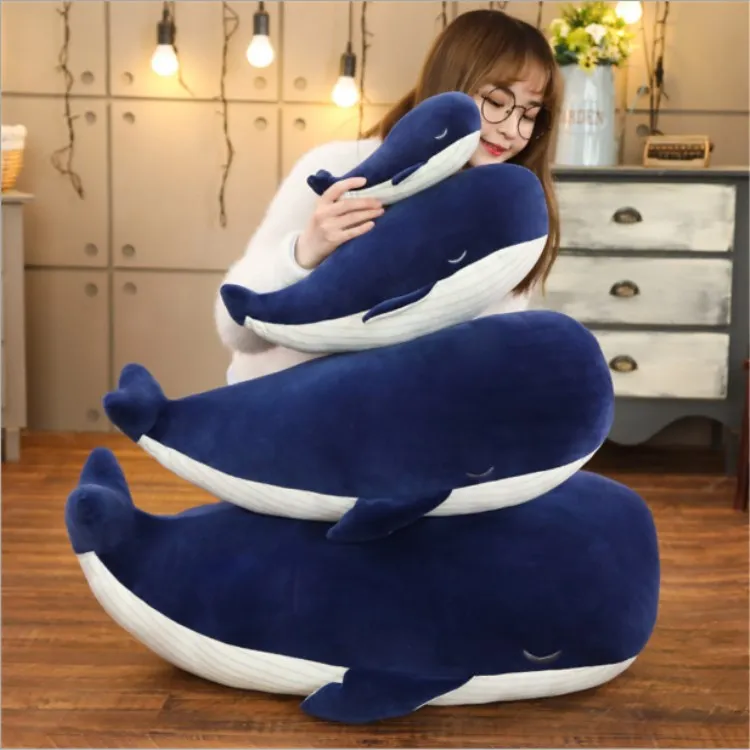 New Arrival Mega Size Stuffed Animal Blue Deep Sea Life Large Down Cotton Whale Pillow Plush Toy Dolphin Doll Doll