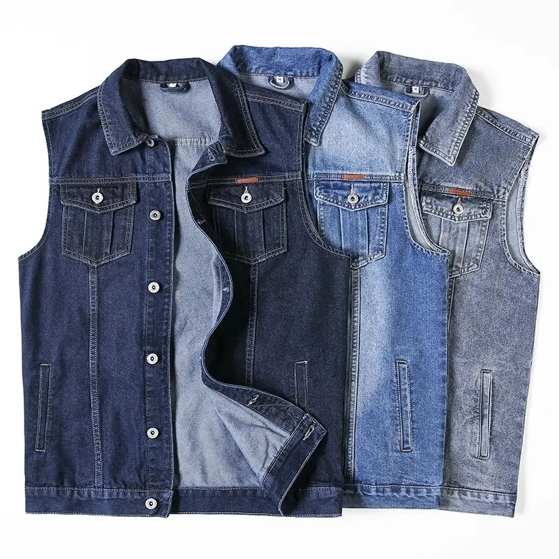 OEM Design Jeans Vest Vintage Men'S Sleeveless Casual Waistcoat Jeans Jacket for men New High Quality 2023