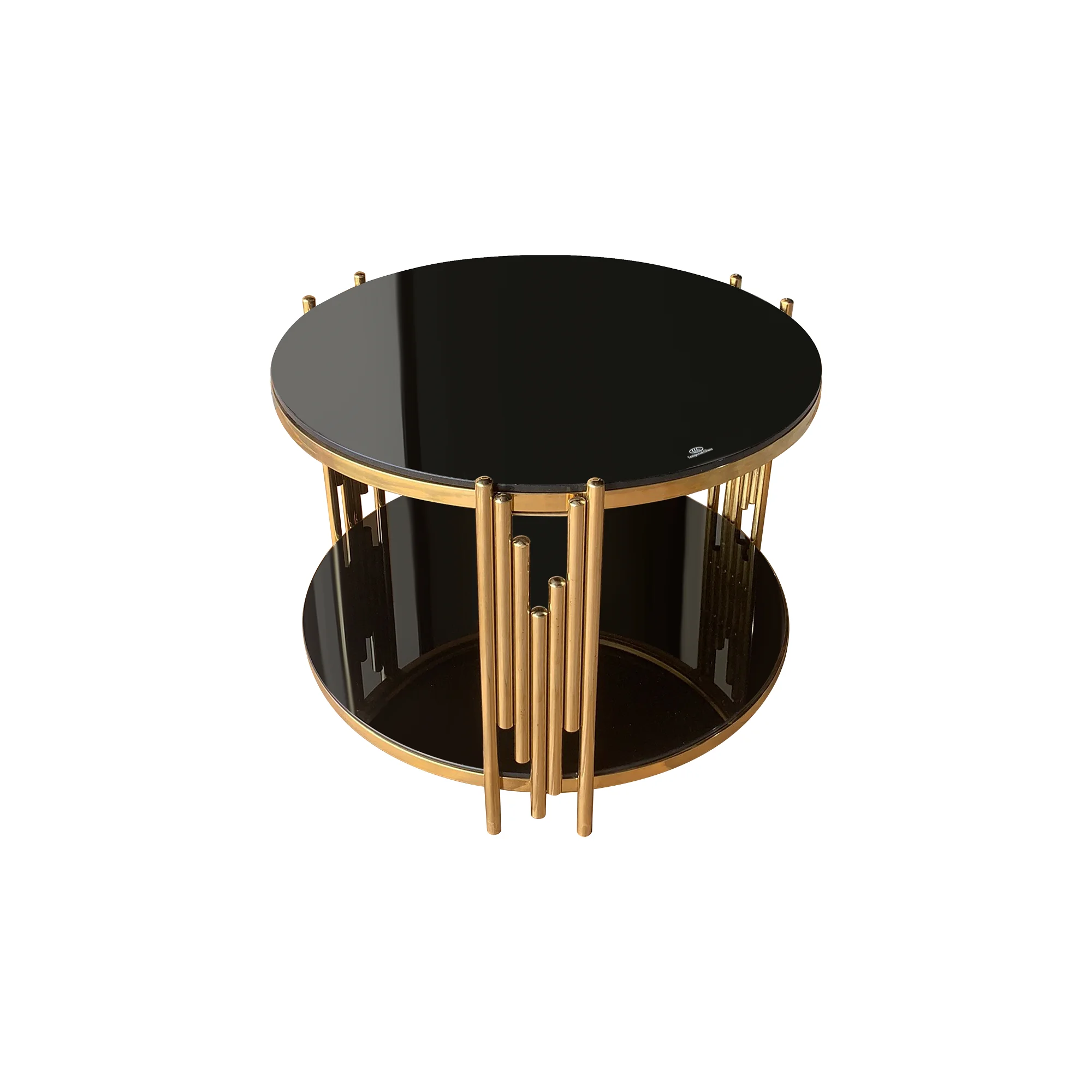 Gold Nordic Modern Luxury Black Metal Glass Top Center Table Mirrored Living Room Furniture Tempered Glass Coffee Table