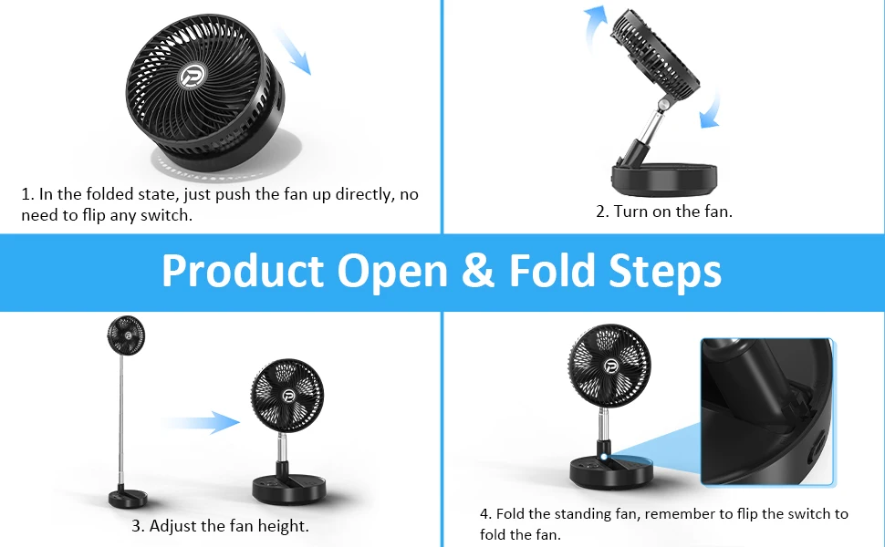 Table Fan, USB, 5V, Battery - detail 4