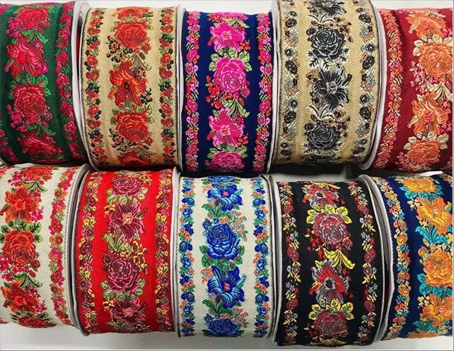 Newest Jacquard Fabric Ribbon for Hair Bows Headband Technics Style Time Lead Pattern Face Solid