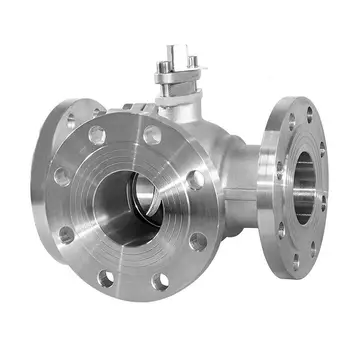 ANSI Class 150 Three-Way Flange Ball Valve - Stainless Steel SS304/316, High Mount