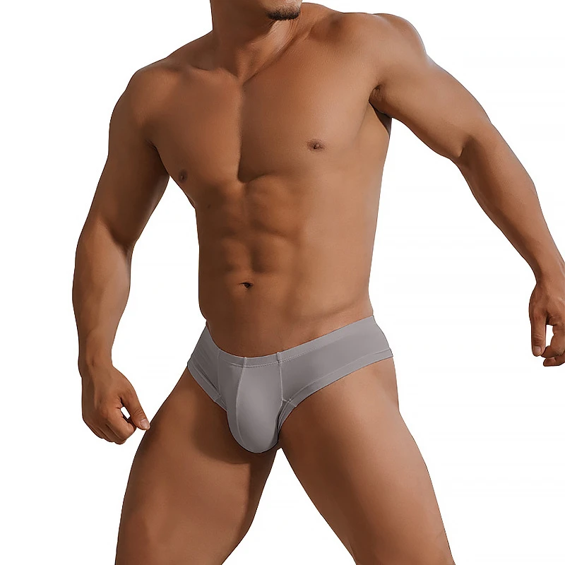 Wholesale Modal Custom High Cut Mens Underwear Pouch Modal Mini Briefs High Quality Breathable Half Hip Sissy Pouch Panties 2023
