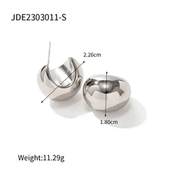 Wholesale Fashion Jewelry Set Thick Hollow Stainless Steel Gold Plated Non Pierced ear Chunky  Clips On cuff earrings For Womens