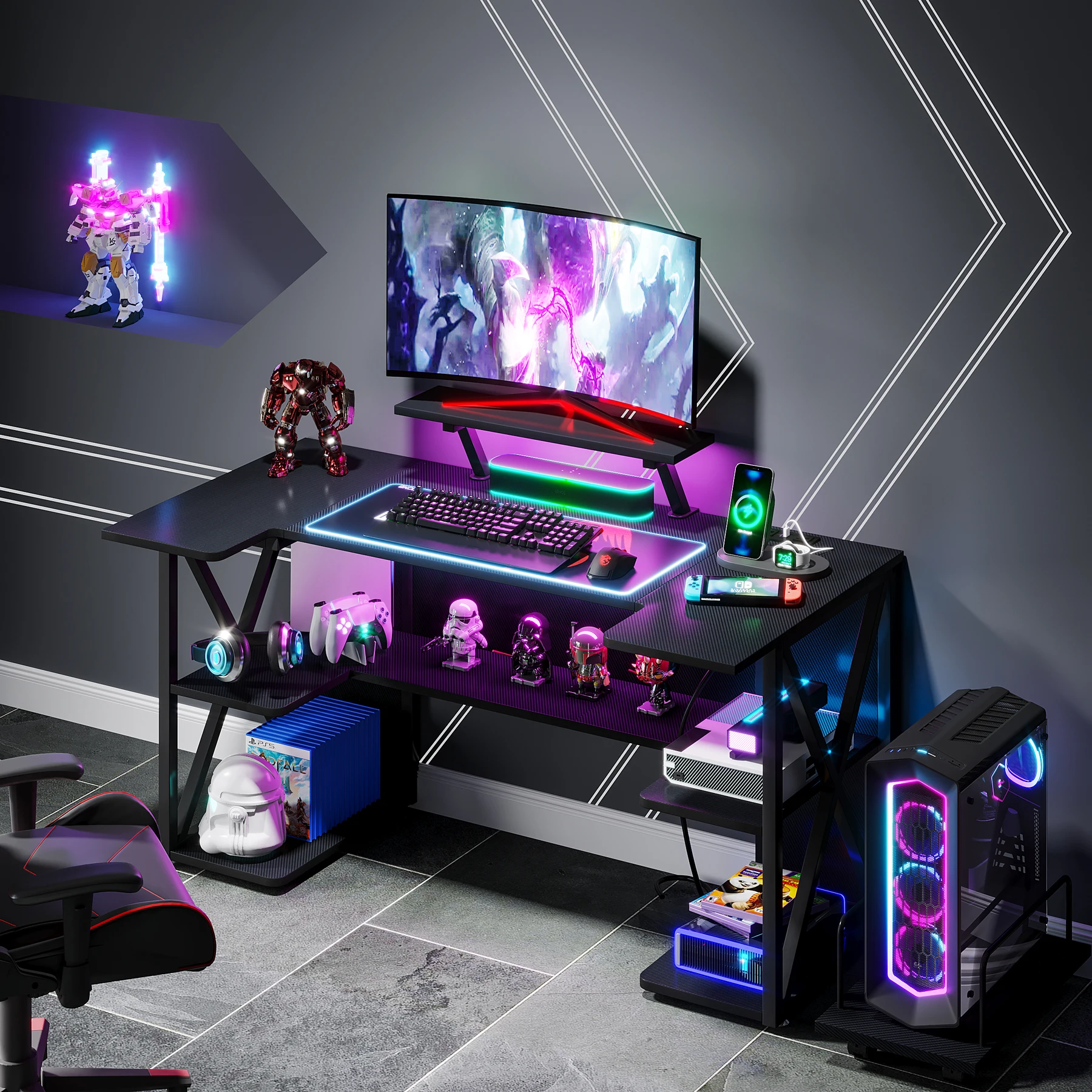 Wholesale New Design Best Modern Black Gaming Computer Desk For Home Office Computer Table