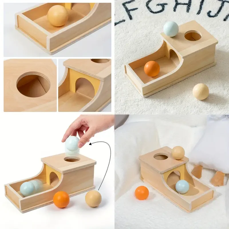 Montessori Kids Wooden Coin Box Drawer Game Educational Toys Preschool Training Drum Toy Baby Early Learning Teaching Aids Toys