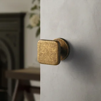 Goo-Ki Mid Century Modern Interior Door Lock Set Simple Invisible Hide Design Square Door Handle Knob Made of Zinc Alloy