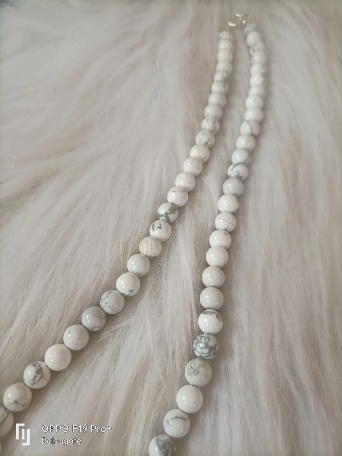 Natural High Quality Howlite Stone Mm Beads Necklace Long Regular Size