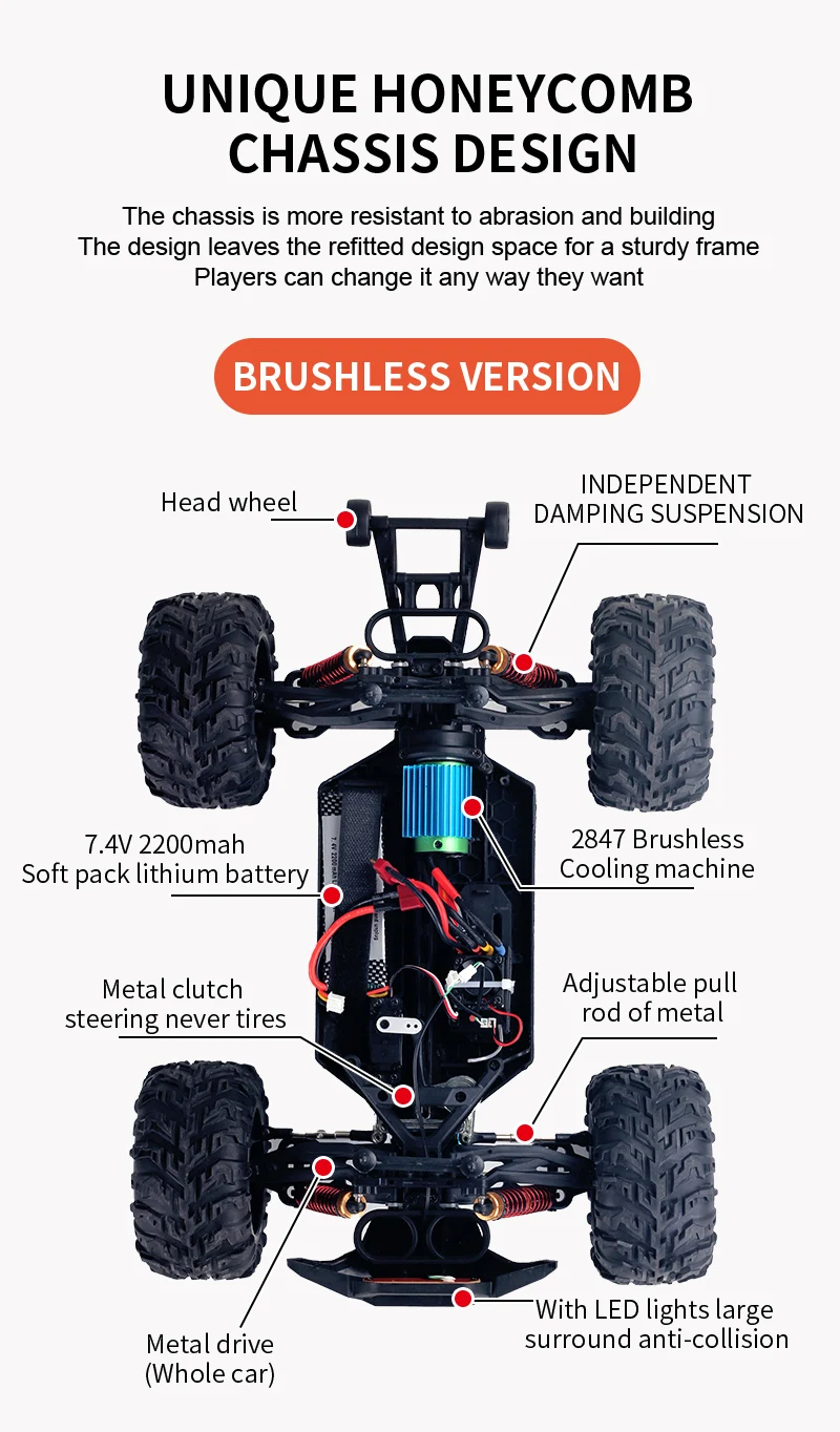RTR Rugged RC Truck 1:12 Scale 35km/h High-Speed Car with Metal Frame & 2.4Ghz Remote Off-Road Adventure Gift for Teens & Adults