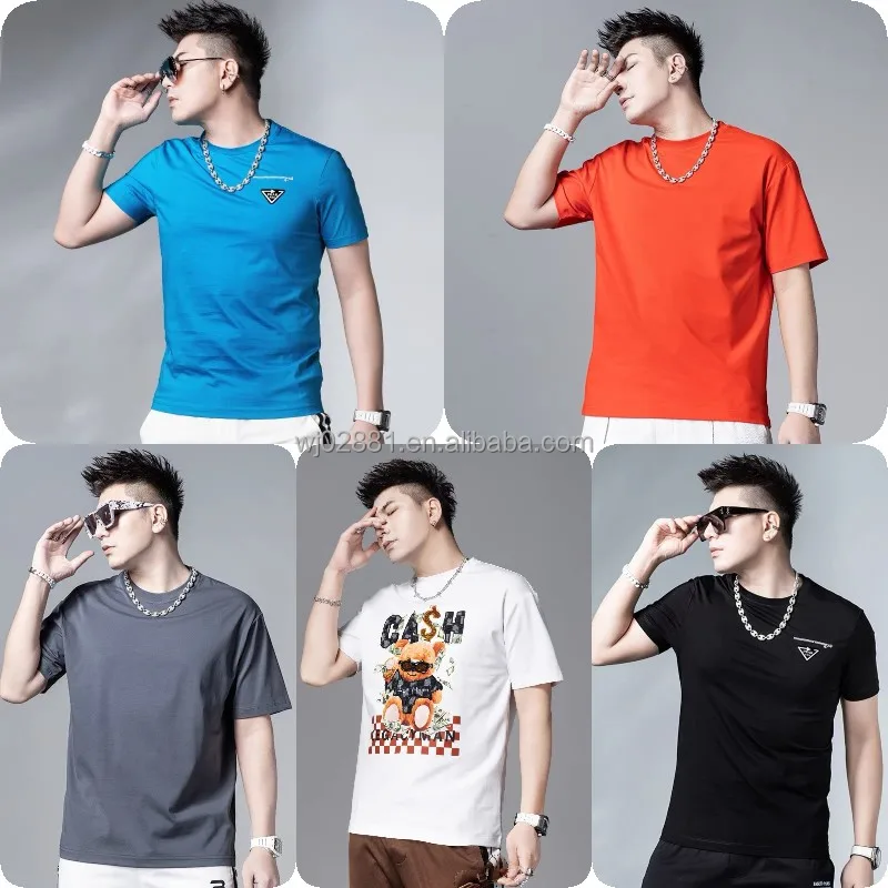 Summer Short Sleeve Men's Fashion Print Round Neck  T-shirt Fashion Men's Wear