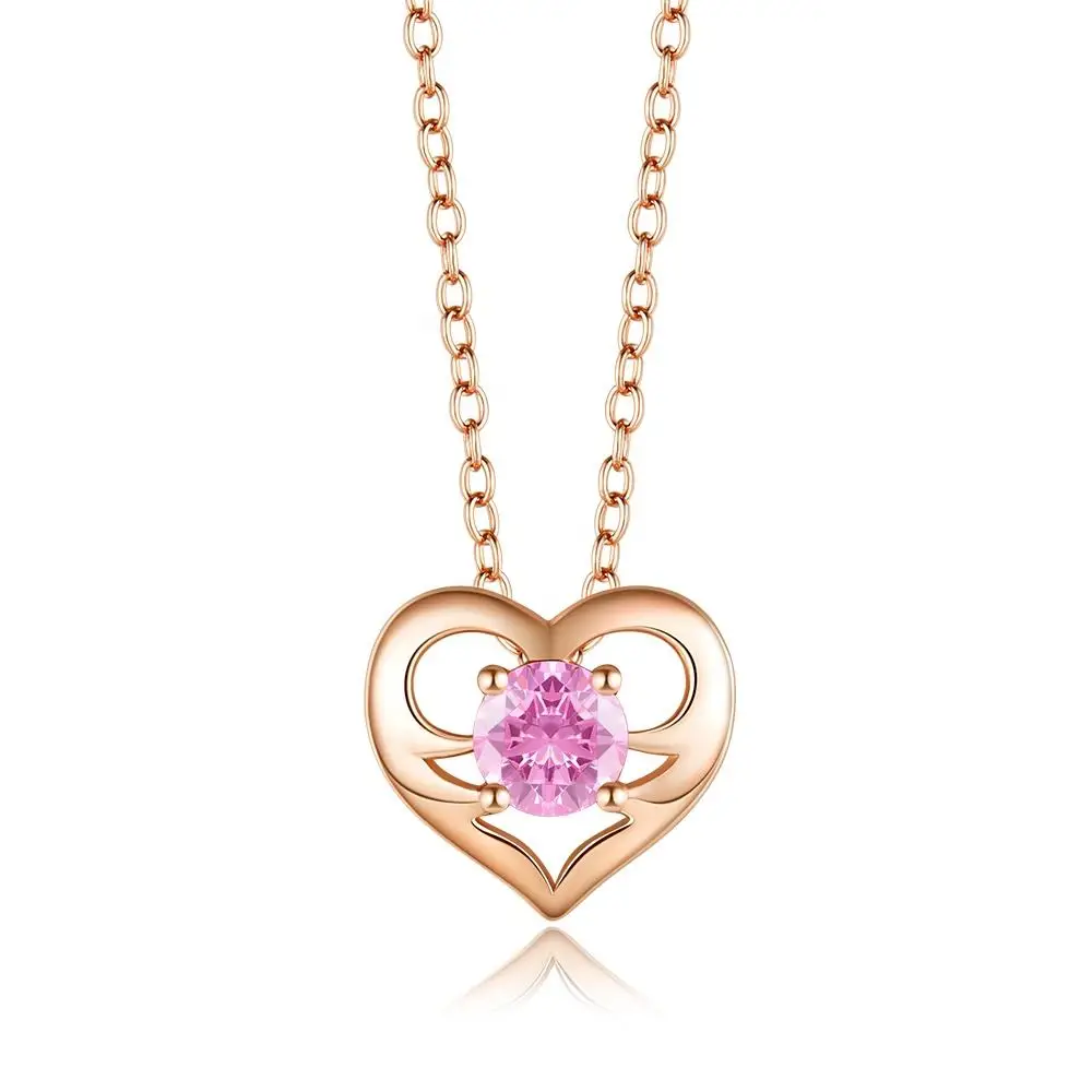 CDE YN0860 Trendy Jewelry Wholesale Custom Sterling 925 Sterling Silver Necklace With Zircon Heart Pendant